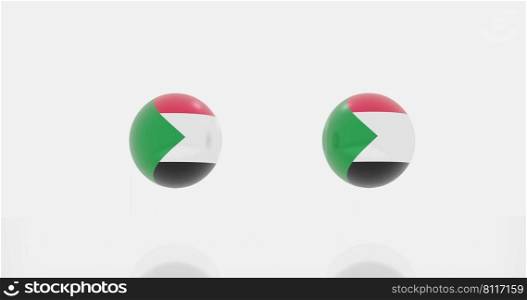 3d render of globe in sudan flag for icon or symbol.