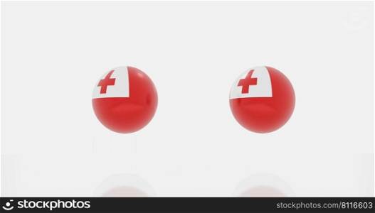 3d render of globe in Tonga flag for icon or symbol.