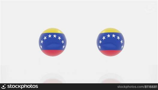 3d render of globe in venezuela flag for icon or symbol.