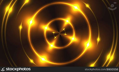 3d render of gold fractal lights with shining effects. Computer generated abstract background of flickering rings.. 3d render of gold fractal lights with glowing effects. Computer generated abstract background of flickering rings.
