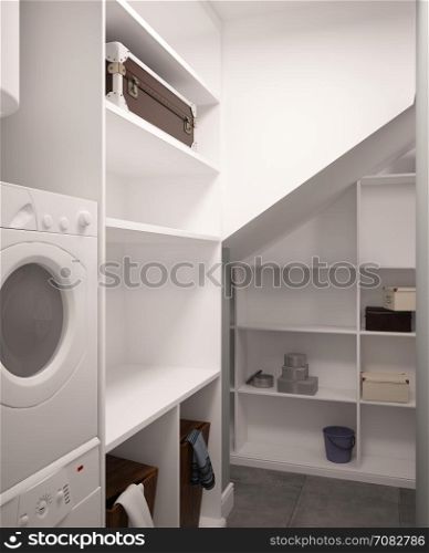 3d render of laundry