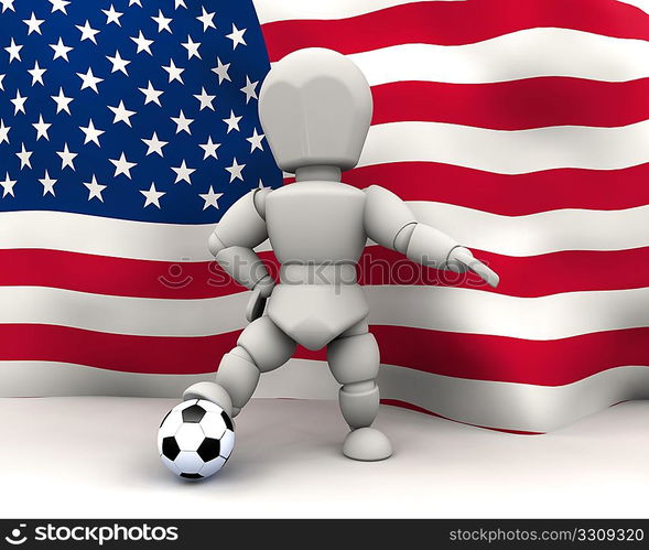 3D render of man with football