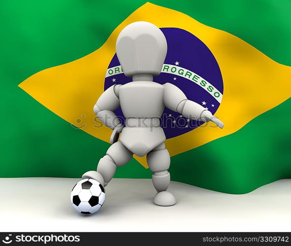 3D render of man with football