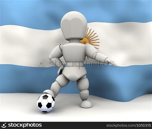 3D render of man with football