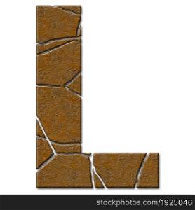 3D render of metal pattern and texture alphabet capital letter with cracks . 3D render of alphabet capital letter with cracks