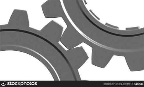 3d render of metalic gears isolated over white background