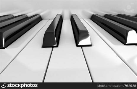 3d render of piano keys