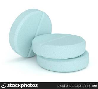 3d render of pills over white background