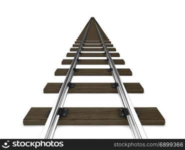 3d render of railway tracks