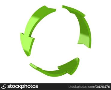 3d render of recycle arrows