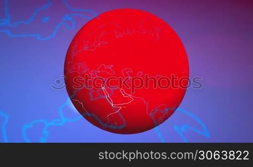 3D render of rotating planet Earth