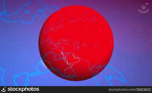 3D render of rotating planet Earth