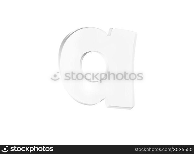 3D render of the text a. typography 3d render isolated on white background