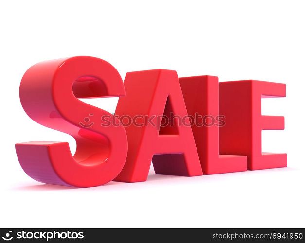 3d render of the word Sale in red