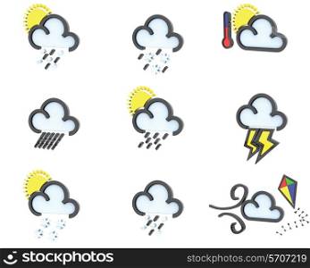 3D render of weather icons set 2