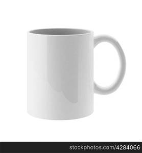 3d render of white mug