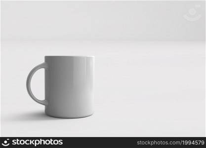 3d render of white mug isolated on white background. fit for your design element.