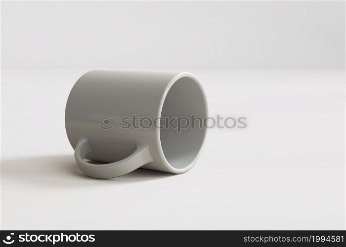 3d render of white mug isolated on white background. fit for your design element.