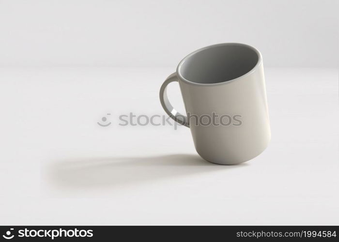 3d render of white mug isolated on white background. fit for your design element.