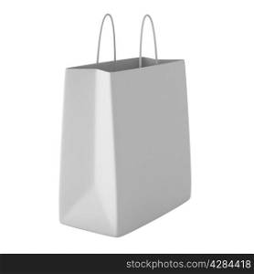 3d render of white shopping bag