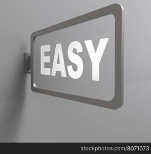 3d render of word easy on billboard over gray background