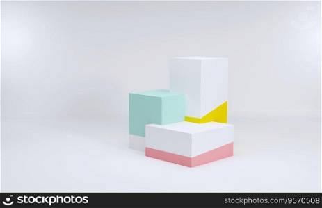 3D Render, Podium pedestal or platform in blank space background minimal, 3d product mockup, Product presentation
