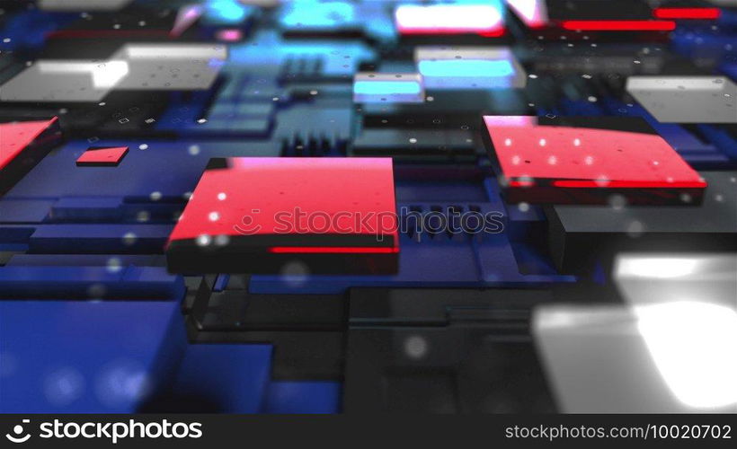 3d render technology background. Abstract geometry surface, computer generated. 3d render technology background. Complicated abstract surface, computer generated