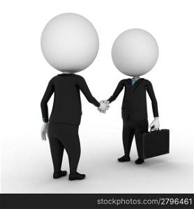 3d render - two small business guys shaking hands