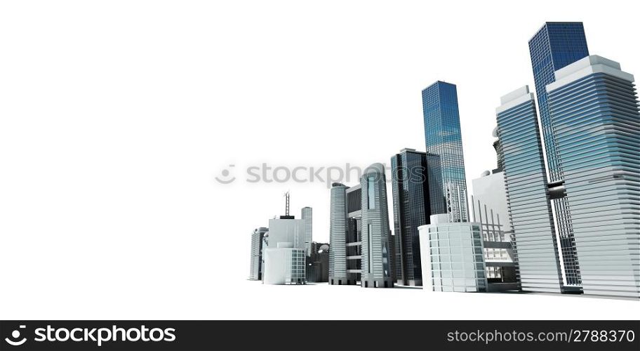 3d rendered abstract illustration of a city skyline