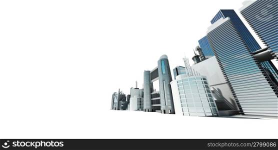 3d rendered abstract illustration of a city skyline