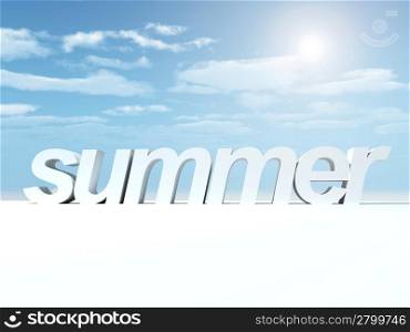 3d rendered blue sky with clouds - summer