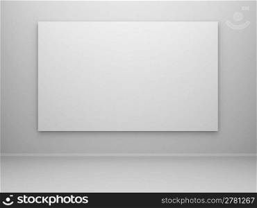 3d rendered empty room with a blank canvas