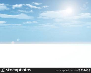 3d rendered illustration : blue sky with clouds