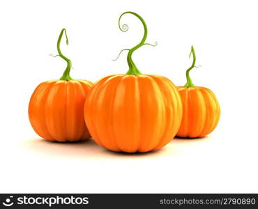 3d rendered illustration of a big, orange, pumpkin