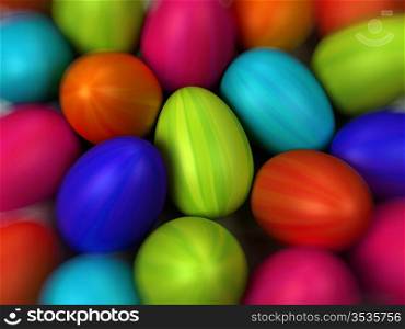 3d rendered illustration of a bunch of easter eggs