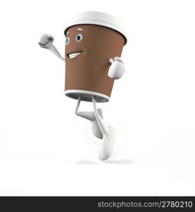 3d rendered illustration of a coffee cup character