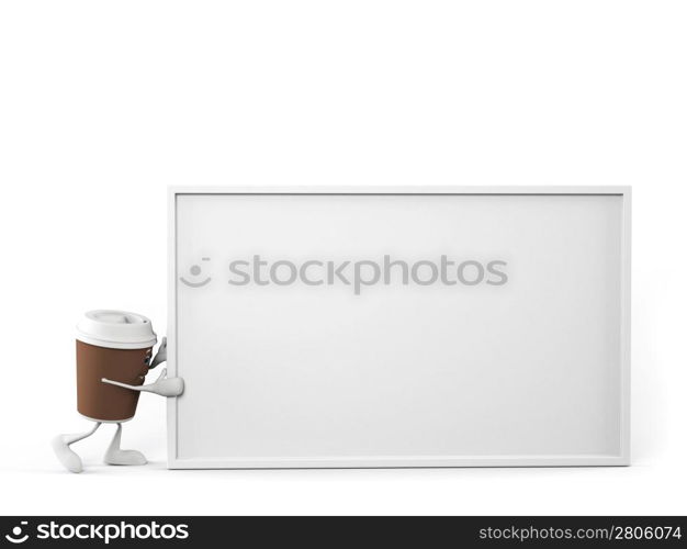 3d rendered illustration of a coffee cup character