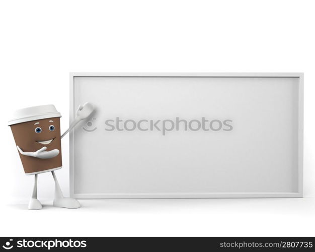 3d rendered illustration of a coffee cup character