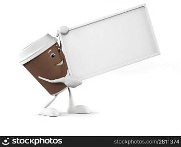 3d rendered illustration of a coffee cup character