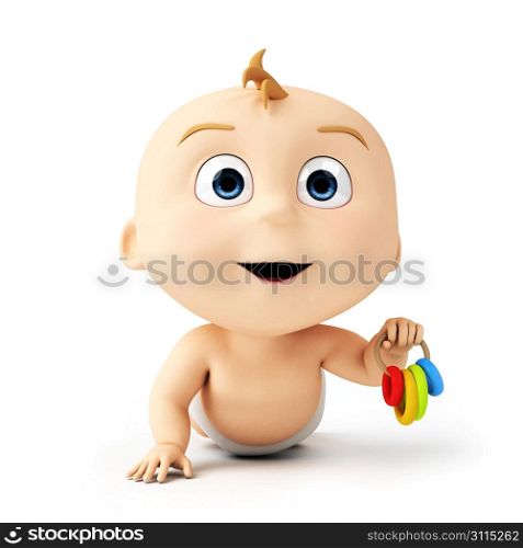 3d rendered illustration of a cute baby