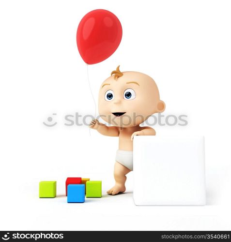 3d rendered illustration of a cute baby
