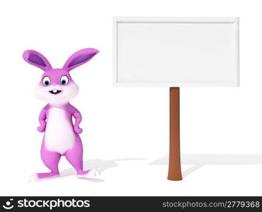 3d rendered illustration of a cute easter bunny