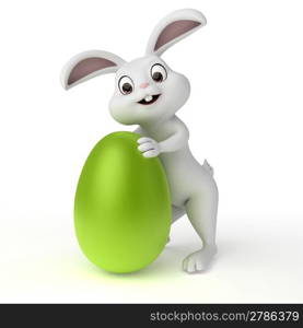 3d rendered illustration of a cute easter bunny