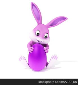 3d rendered illustration of a cute easter bunny