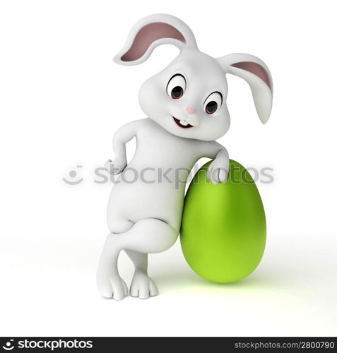 3d rendered illustration of a cute easter bunny