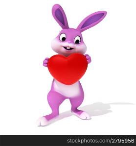 3d rendered illustration of a cute pink easter bunny