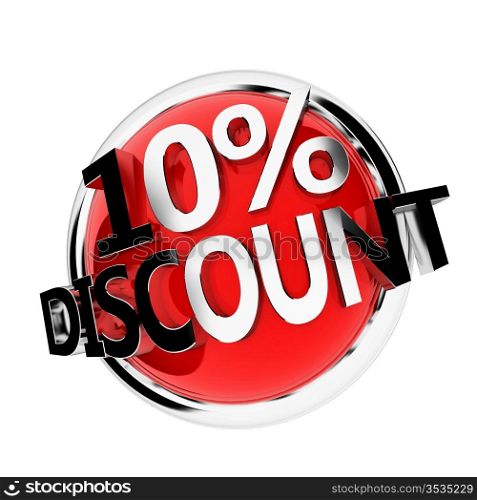 3d rendered illustration of a discount button