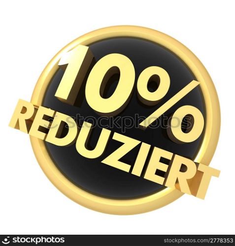 3d rendered illustration of a discount button (GERMAN)