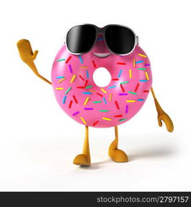 3d rendered illustration of a donut character