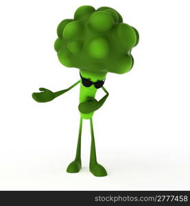 3d rendered illustration of a food character - broccoli